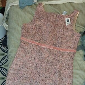 GAP Pink Multicolor Textured Tweed Dress